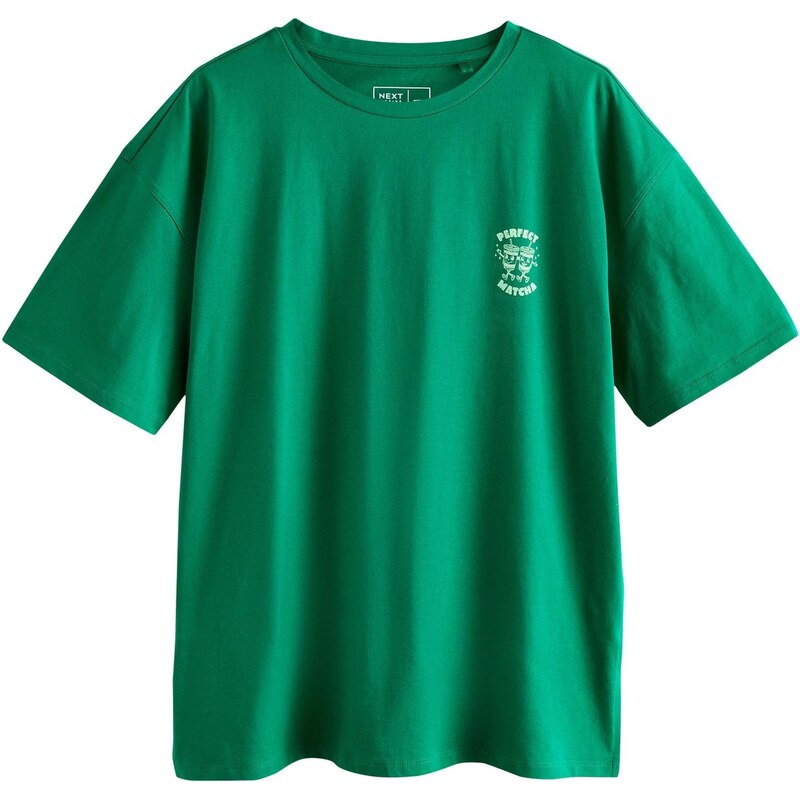 Next Tričko jedľová / biela 68441128