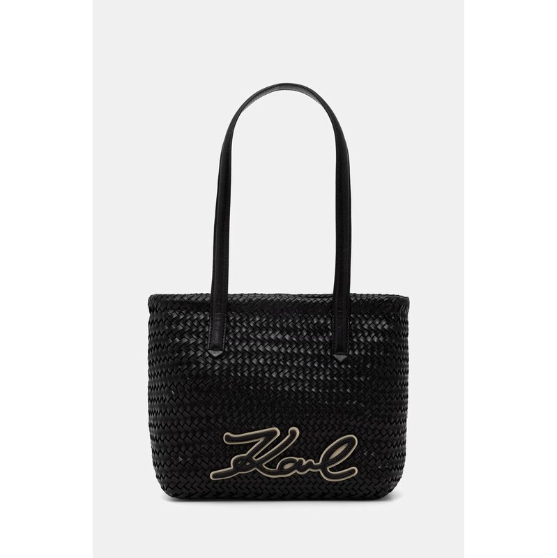 Karl Lagerfeld kabelka typu tote dámska kožená K/SIGNATURE 68439481