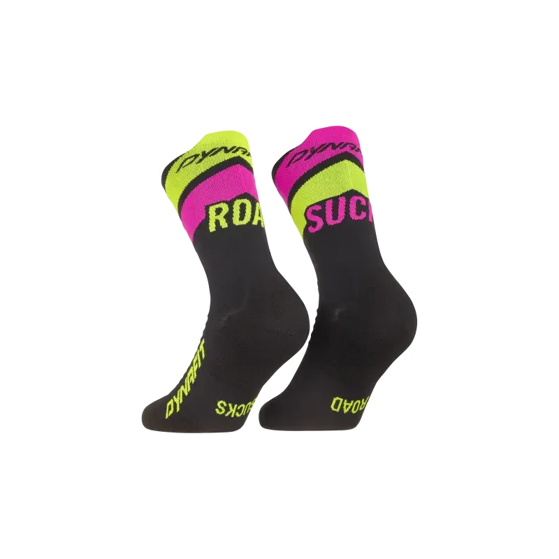 E-shop Dynafit Ultra Crew bežecké ponožky Black Out/Ultra Yellow vel.