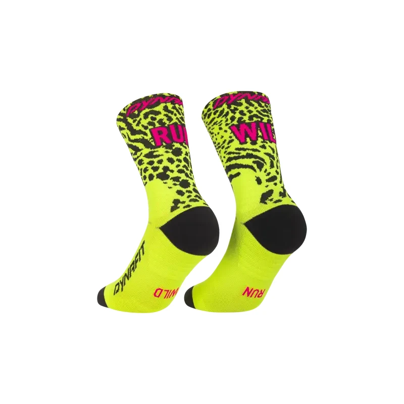 E-shop Dynafit Run Wild Crew bežecké ponožky Black Out/Ultra Yellow vel