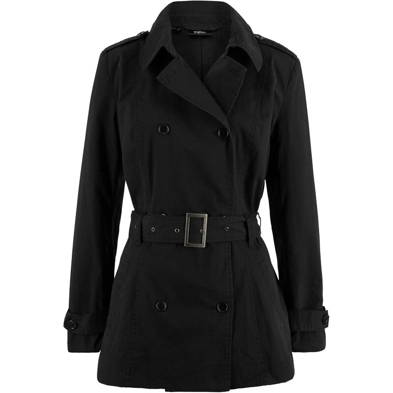 bonprix Krátky trenčkot, farba čierna 44789404