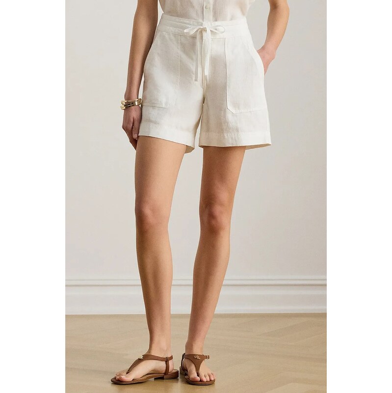 Lauren Ralph Lauren šortky dámske ľanové 68438936