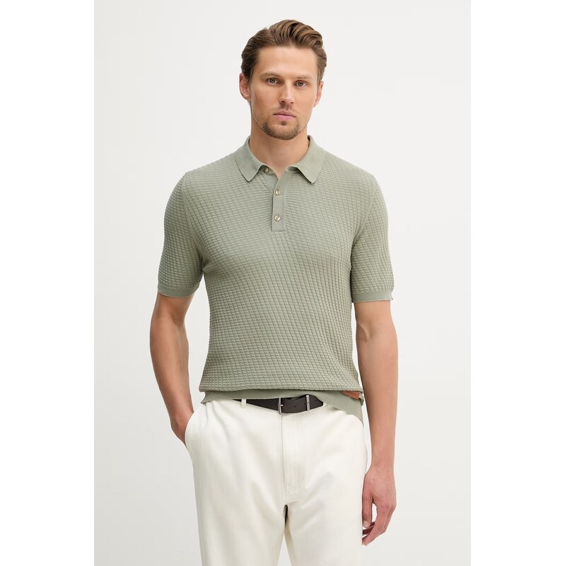 Trussardi úpletové polo tričko pánske bavlnené 68439591