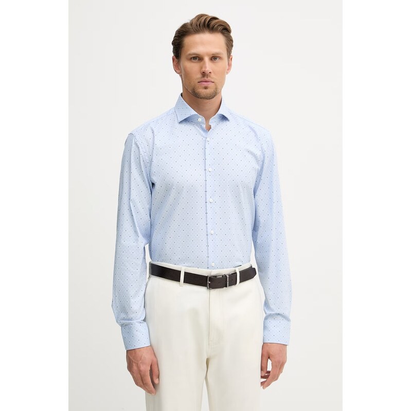 BOSS košeľa bavlnená s elastanom HANK 68439599