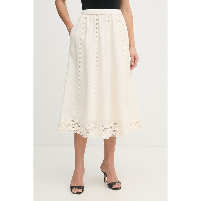 Weekend Max Mara sukňa ľanová GERGO 68439606