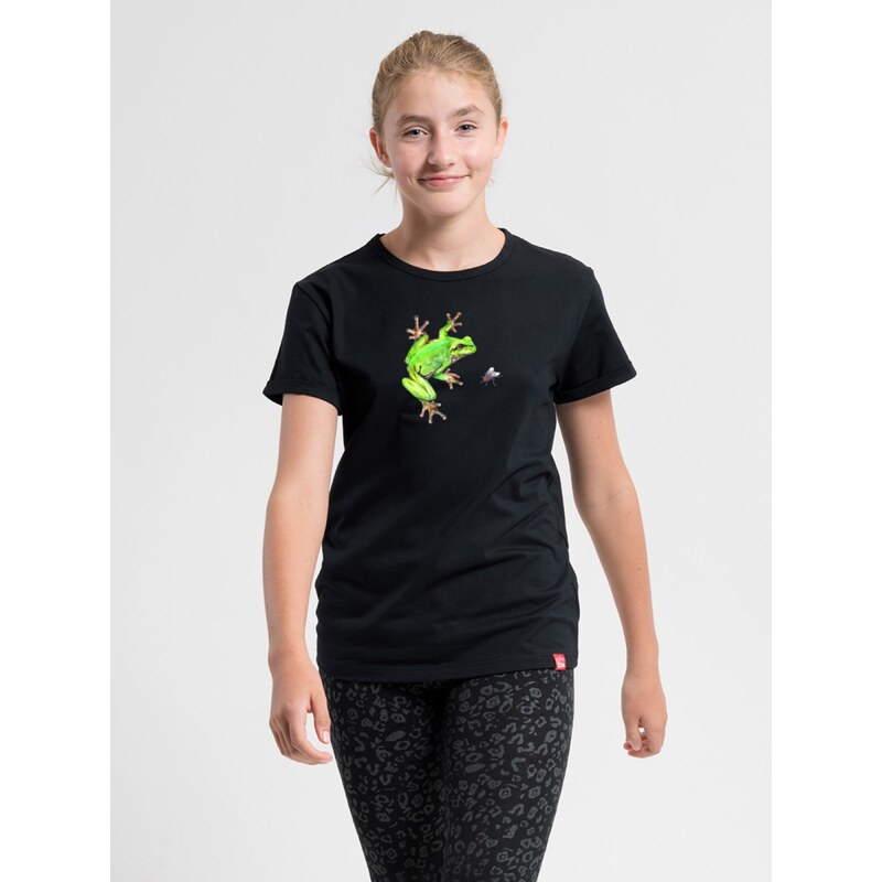 Detské tričko CityZen DOROTKA s potlačou Rosnička čierna 68440039