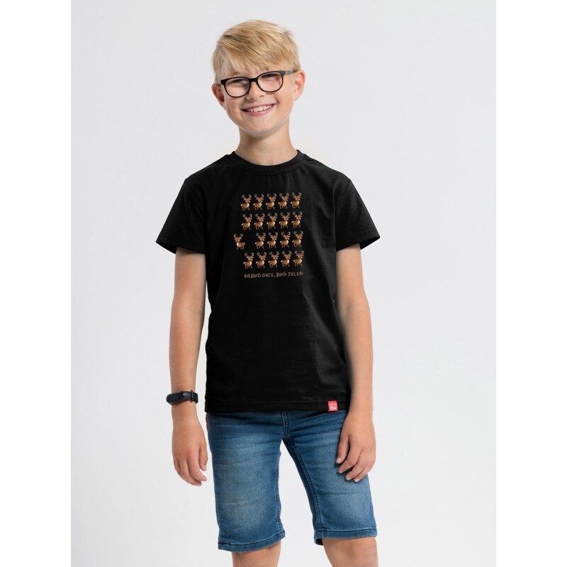 Detské tričko CityZen MATYÁŠ s potlačou Jelínek Buď svoj čierna 68440044