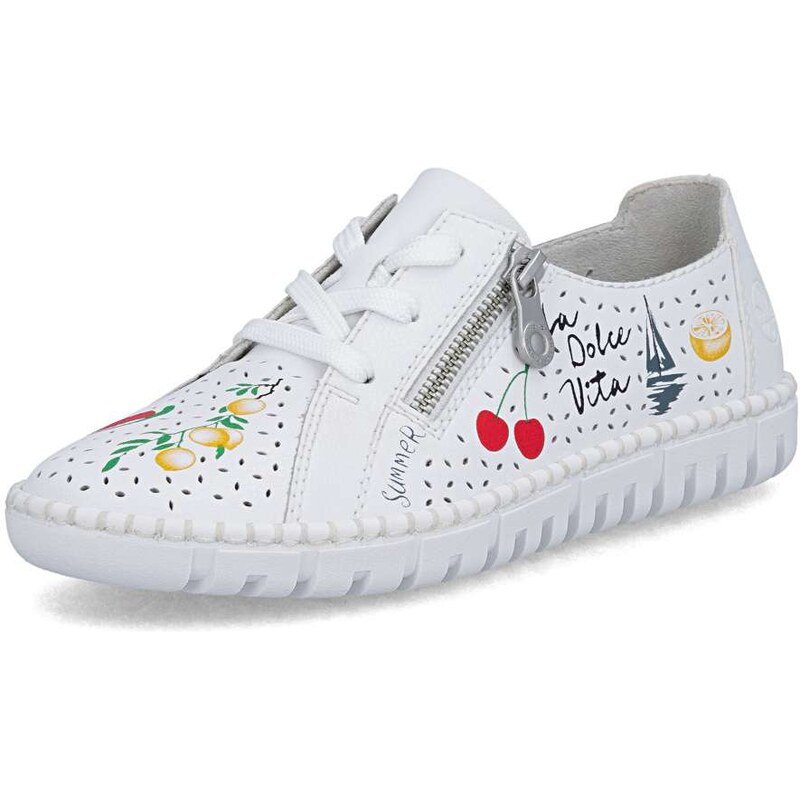 Dámske poltopánky RIEKER M2310-80 biela S6 68441277