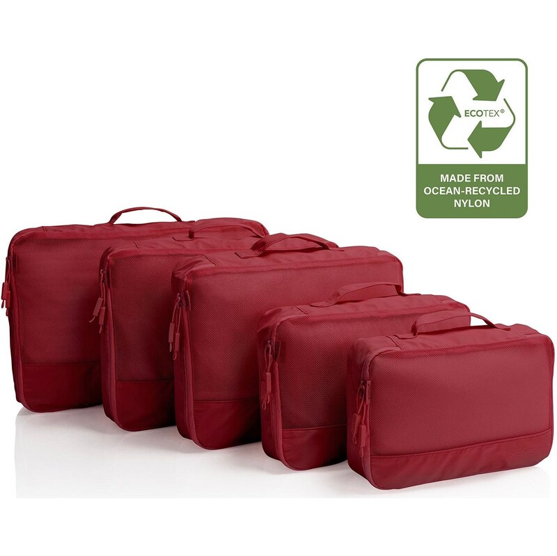 Cestovne organizery Heys Ecotex Packing Cube 5 Pc Set Red Maple 68442442