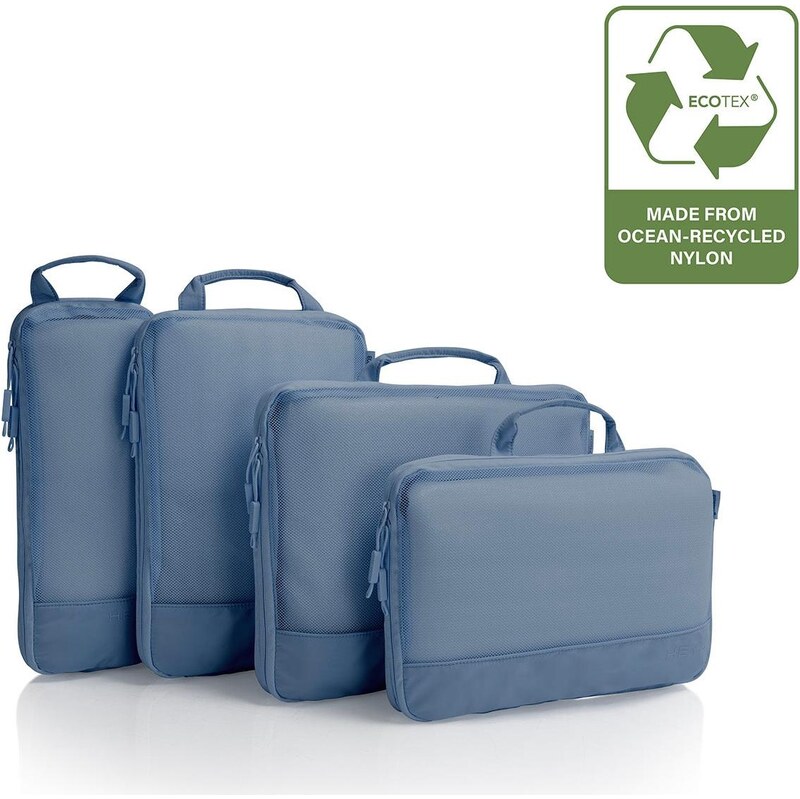 Cestovne organizery Heys Ecotex Compression Packing Cube 4 Pc Set Blue 68442484