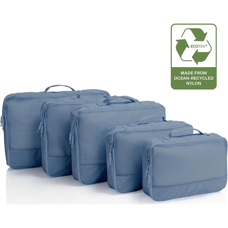 Cestovne organizery Heys Ecotex Packing Cube 5 Pc Set Blue Ocean 68442486