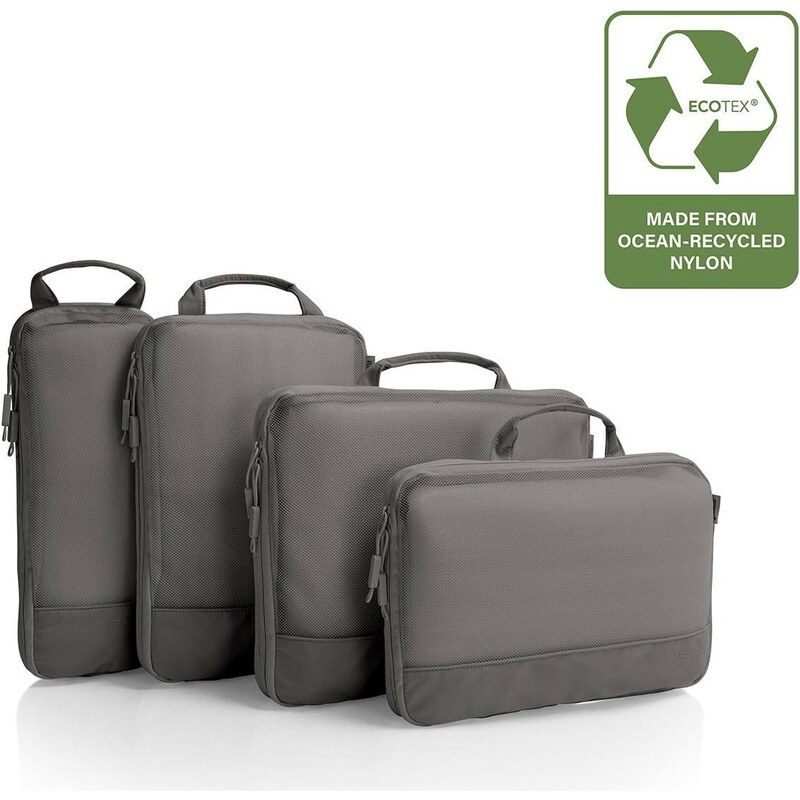 Cestovne organizery Heys Ecotex Compression Packing Cube 4 Pc Set Grey 68442434