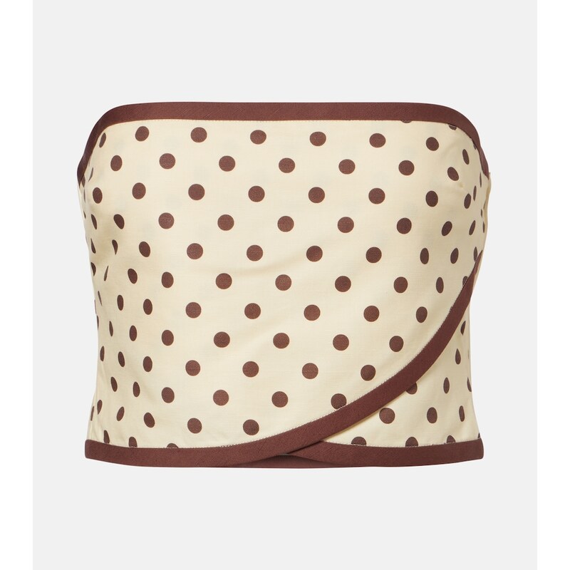 Posse Bowie linen and cotton crop top 68444125