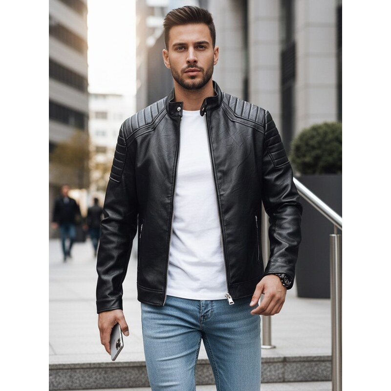 Dstreet Koženková čierna pánska bunda 61983131