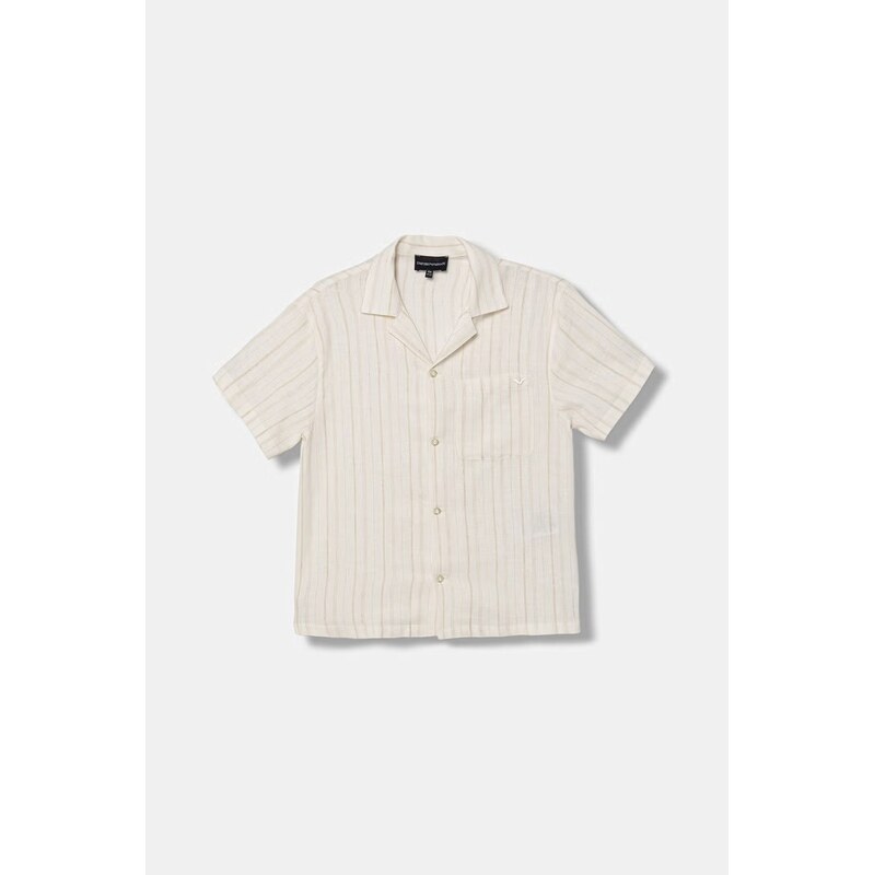 Emporio Armani košeľová blúzka detská s prímesou ľanu 68457260