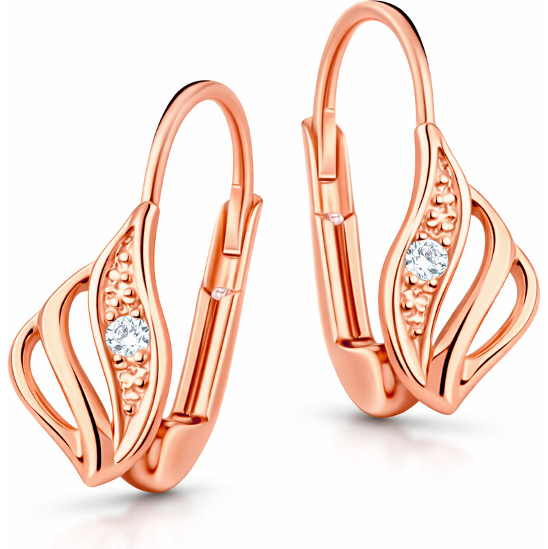 Cutie Jewellery Luxusné náušnice z ružového zlata s trblietavými 66595872