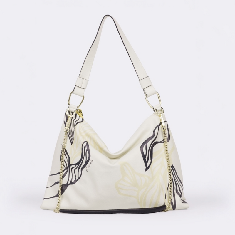 CROMIA THE BAG WILD kožená kabelka krémová 68456143