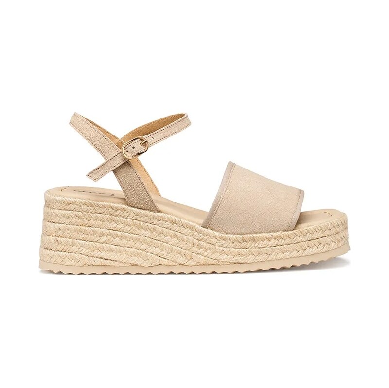 Geox espadrilky na platforme po celej dĺžke dámske kožené D ALEMERIA 68463519