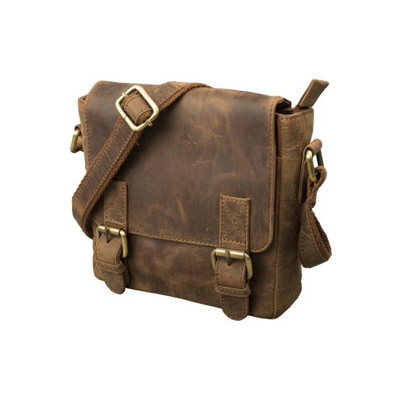 Impex Malá crossbody taška s chlopňou - olejovaná hovädzia koža Hunter 68457469