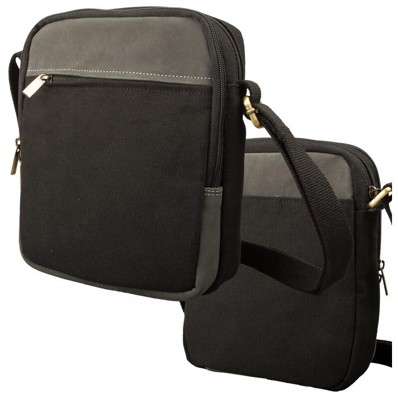 Impex Crossbody taška - plátno s kožou buffalo hunter - čierna 68457509