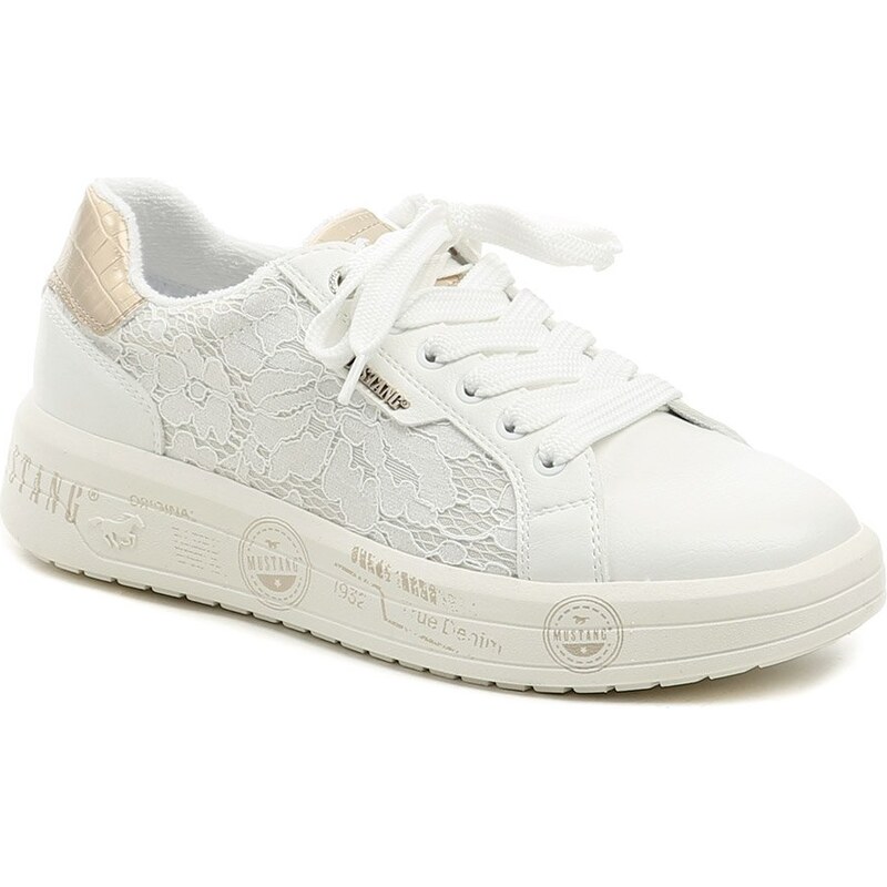 Mustang 26M048200100 biele dámske poltopánky 68458824