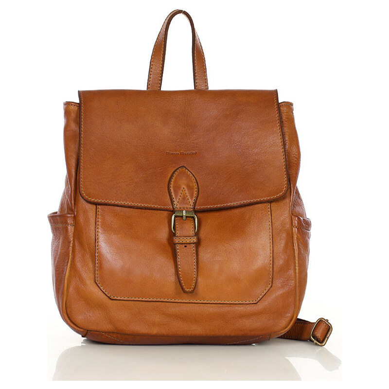 MARCO MAZZINI Kožený dámsky batoh | hnedá camel v224a 55865198