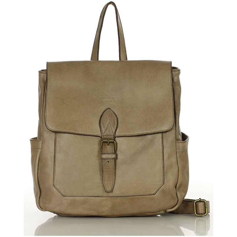 MARCO MAZZINI Kožený dámsky batoh | béž cappuccino v224c 55865200