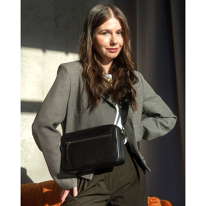 MARCO MAZZINI Dámska taška typu hobo, prírodná koža | čierna vp12a 68265967