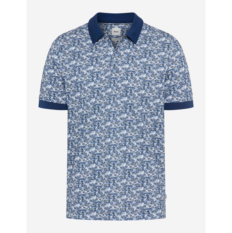 Pánska modrá kvietkovaná polokošeľa BRAX 68459047
