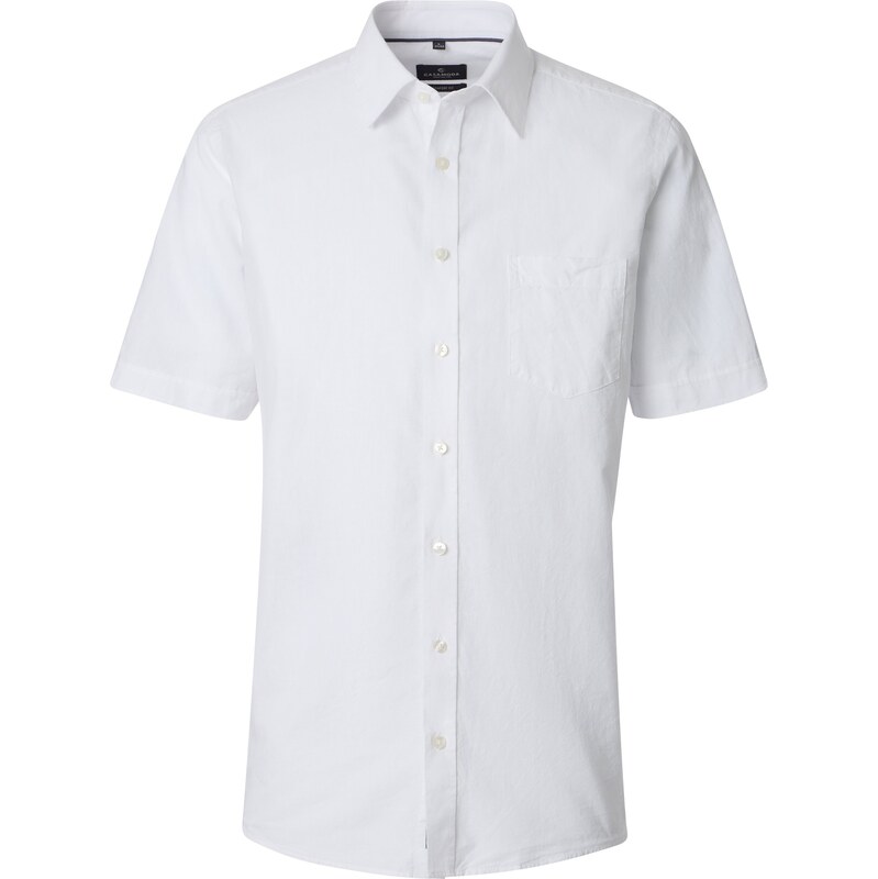 Pánska biela bavlnená košeľa s ľanom CASA MODA comfort fit 68459062
