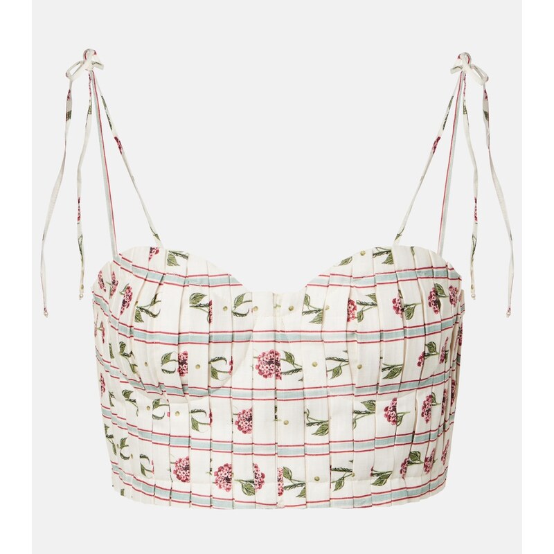 Agua by Agua Bendita Morgina floral linen top 68475265