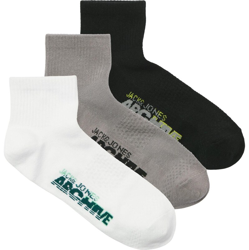 JACK & JONES Ponožky JACBRAT sivá / jedľová / čierna / biela 68467772