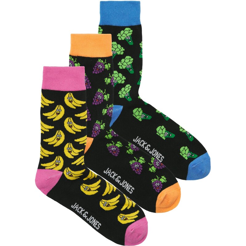 JACK & JONES Ponožky JACVEGGIE žltá / ružová / čierna 68467773
