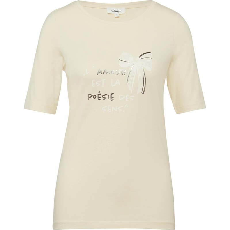 s.Oliver Tričko slonová kosť / čierna / biela 68467873