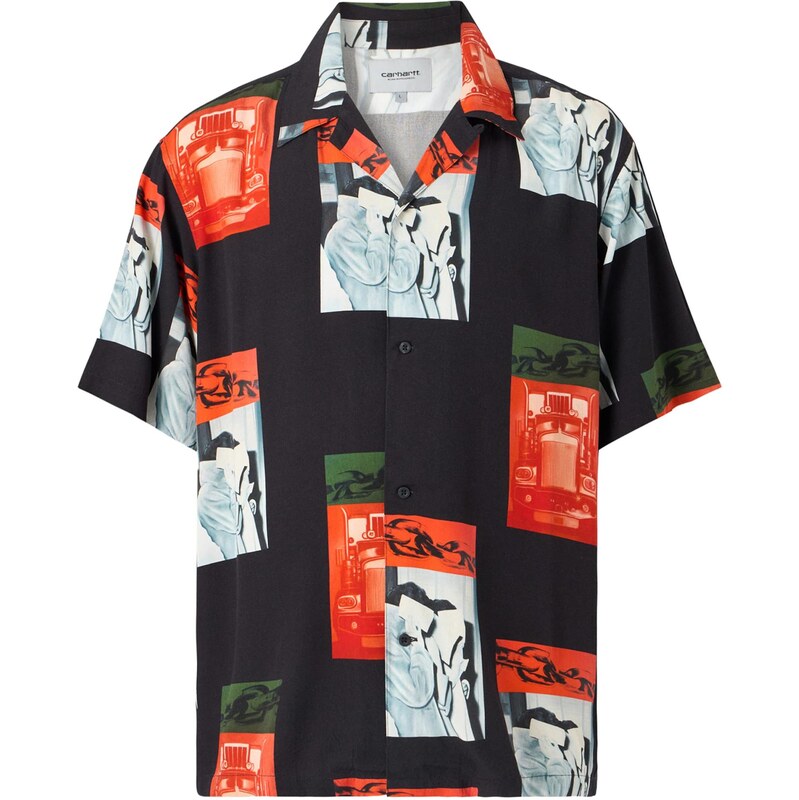 Carhartt WIP Košeľa Sean Hamilton svetlosivá / olivová / oranžovo 68467904