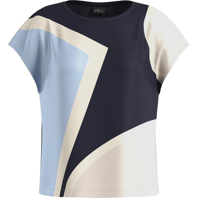 s.Oliver Tričko krémová / námornícka modrá / svetlomodrá / biela 68467916