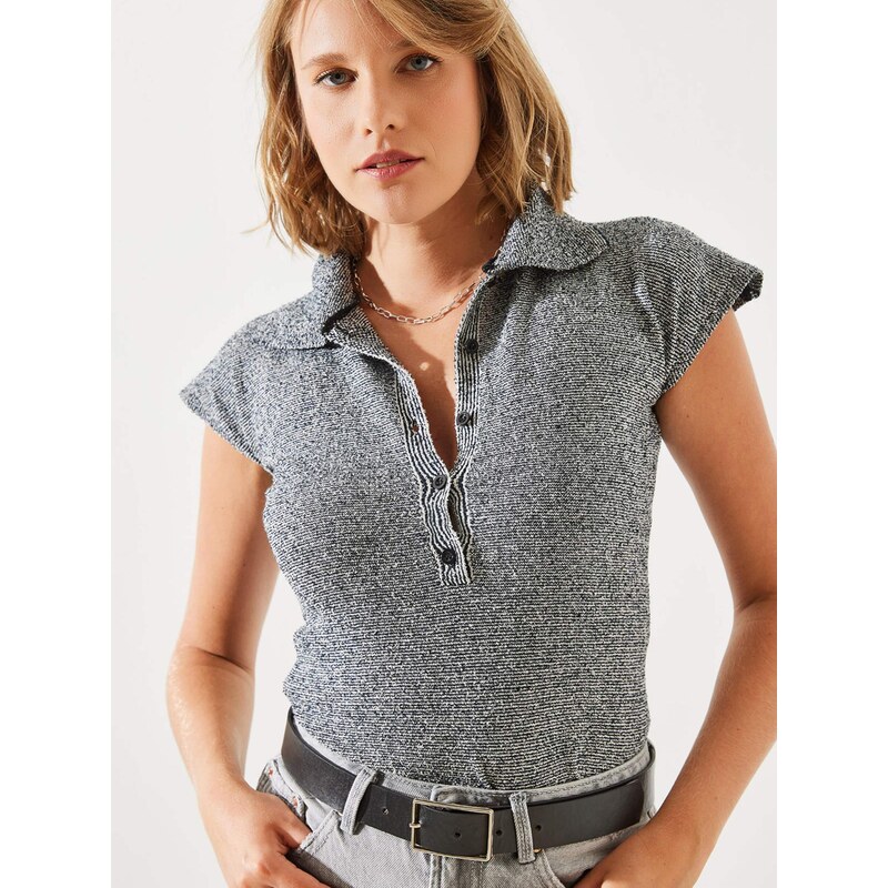 Bianco Lucci Košeľové body nebielená / námornícka modrá 68468321