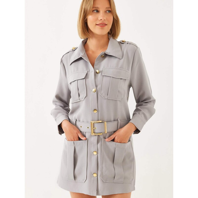 Bianco Lucci Prechodný kabát svetlosivá 68468338