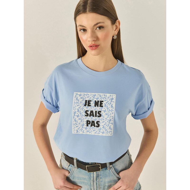 Bianco Lucci Tričko svetlomodrá / čierna / biela 68468347