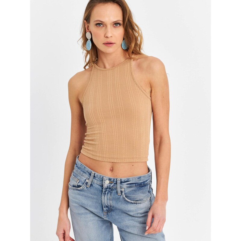 Cool & Sexy Top farba ťavej srsti 68468447