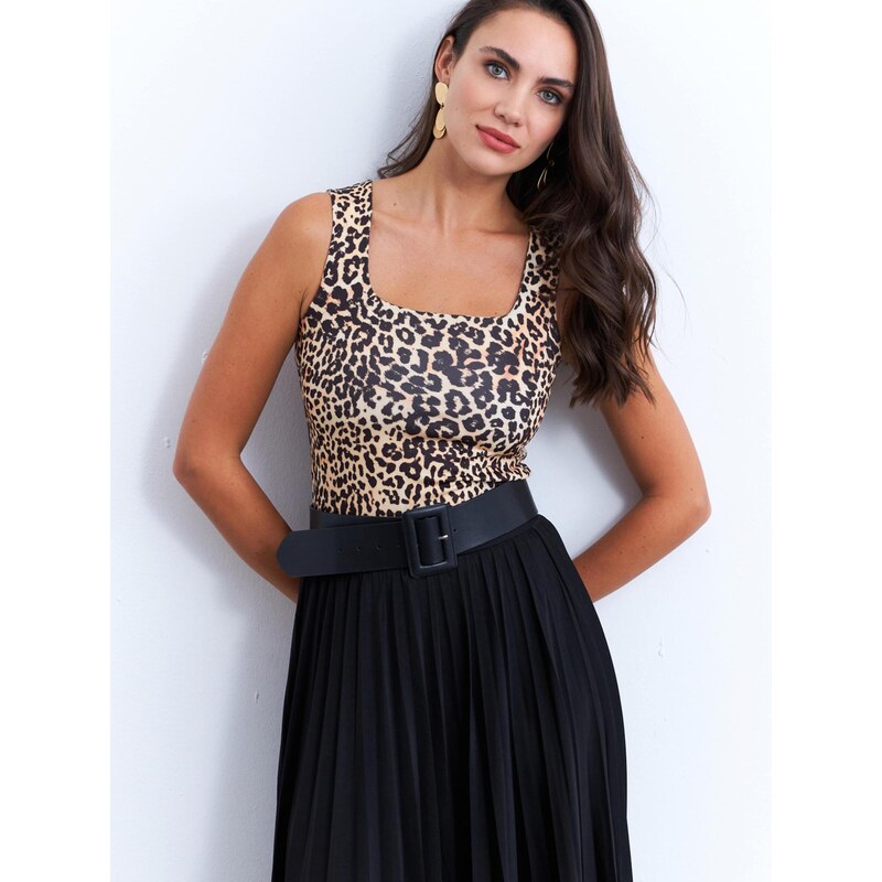 Cool & Sexy Top Blouse farba ťavej srsti / svetlobéžová / čierna 68468449