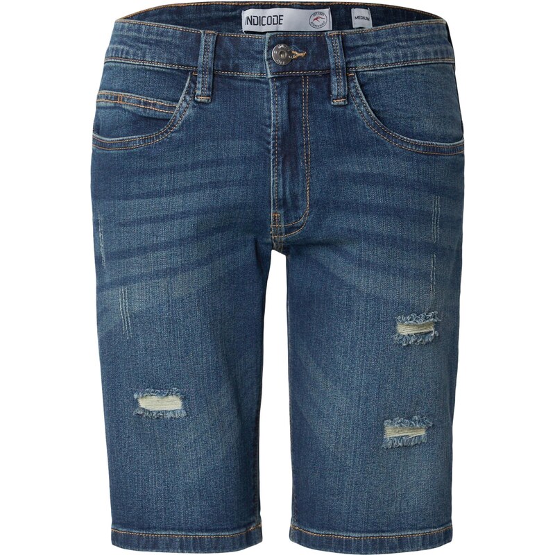 INDICODE JEANS Džínsy Kaden Holes námornícka modrá 68468831