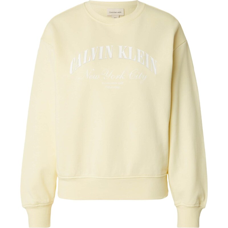 Calvin Klein Jeans Mikina pastelovo žltá / biela 68468894