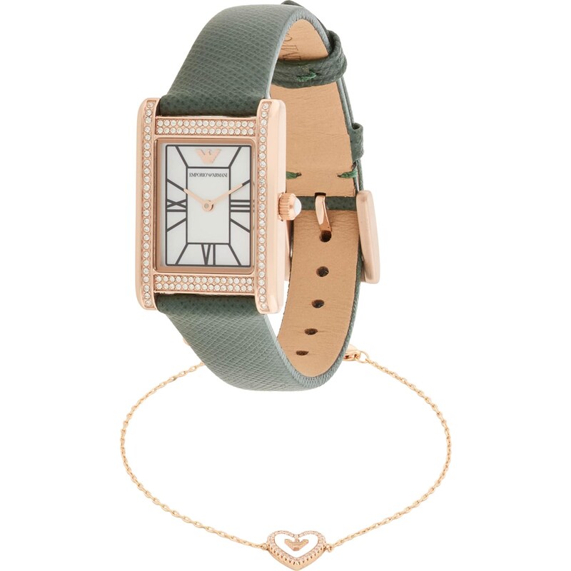 Emporio Armani Analógové hodinky ružové zlato / zelená / čierna / 68468911