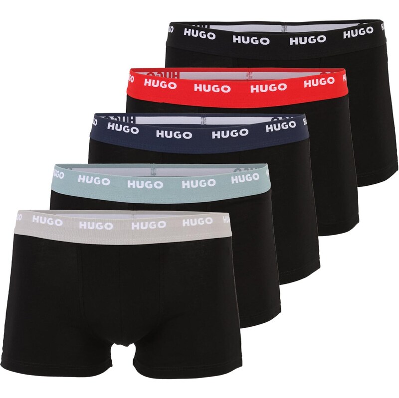 HUGO Boxerky námornícka modrá / tmavošedá / pastelovo zelená / červená 68469075