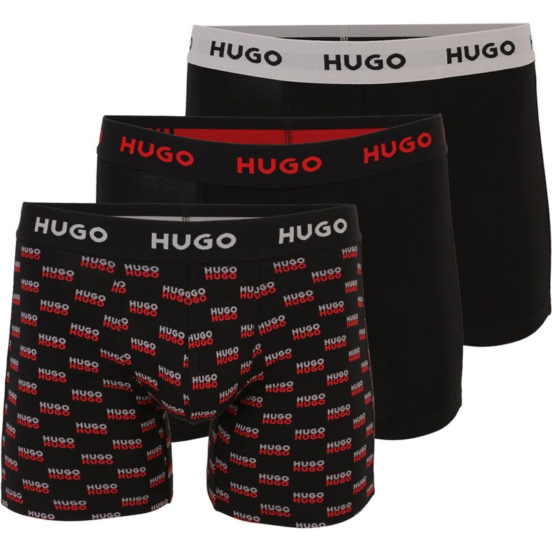 HUGO Boxerky sivá / čierna / biela 68469151