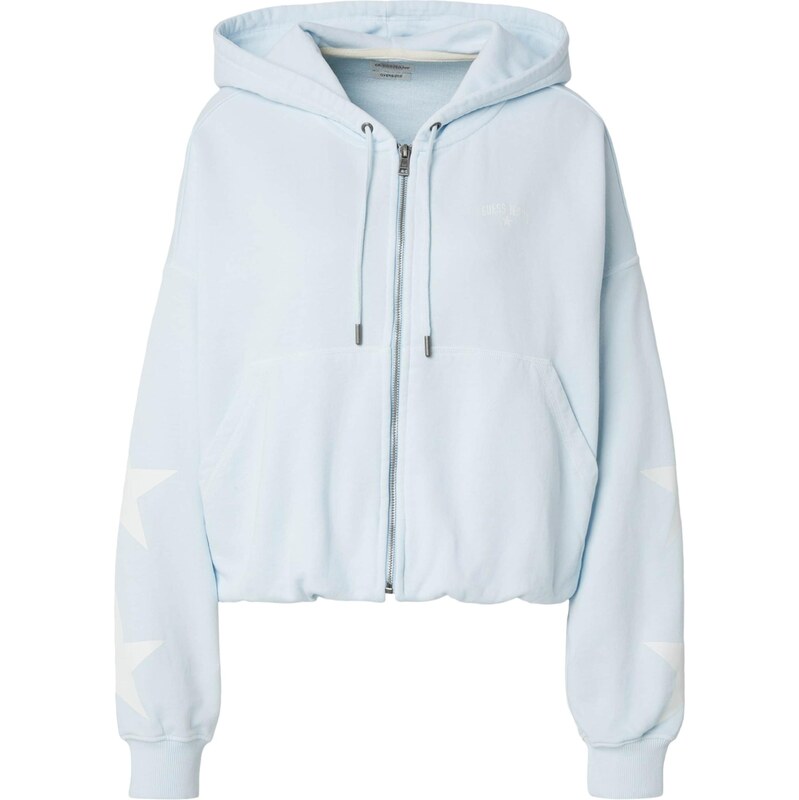 GUESS JEANS Tepláková bunda pastelovo modrá / biela 68469385