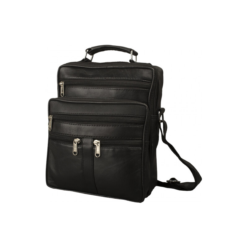 Impex Unisex taška cez rameno - mäkká jahňacia koža nappa čierna 68464790