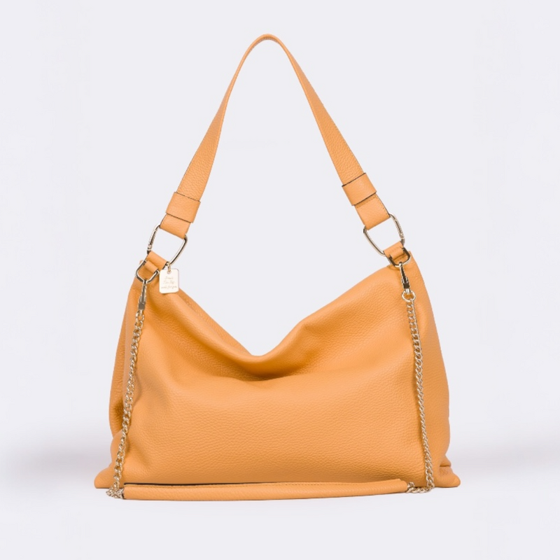 CROMIA THE BAG SUN kožená kabelka marhuľová 68464839