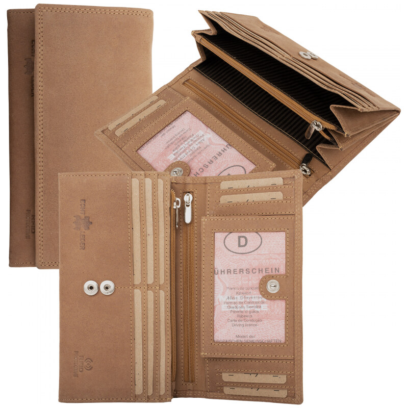 Impex Ochrana RFID - Veľká dámska peňaženka z kože Hunter, 10 68465753